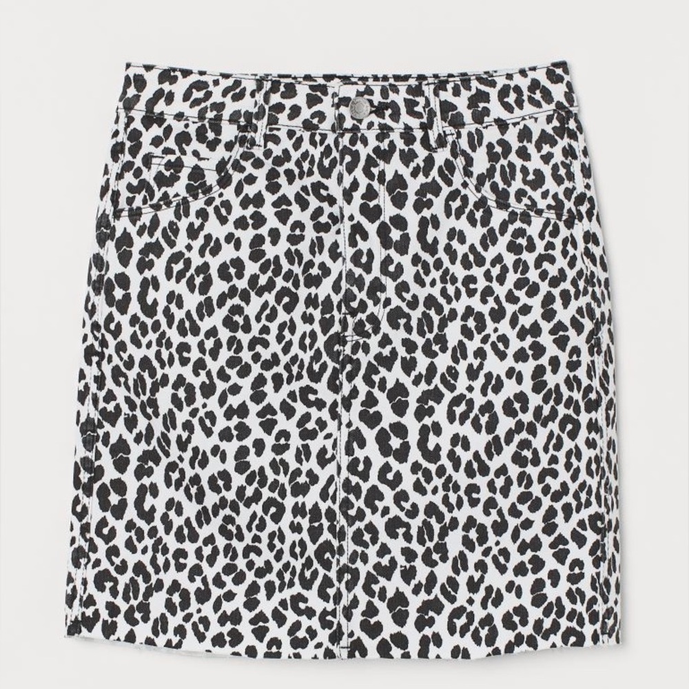 Black and white cheetah print skirt size S Animal Print Skirt Leopard Print - Picture 4 of 8